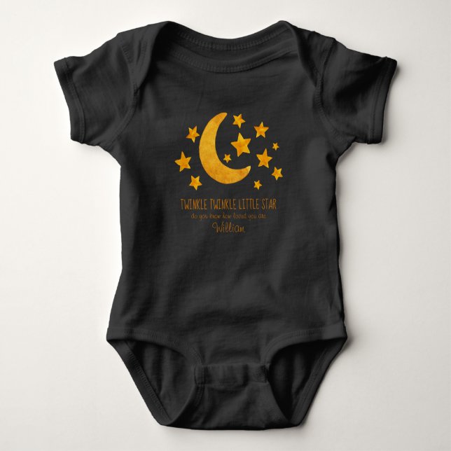 Body Little Star Name Moon & Star Aquarelle Whimsical  (Devant)