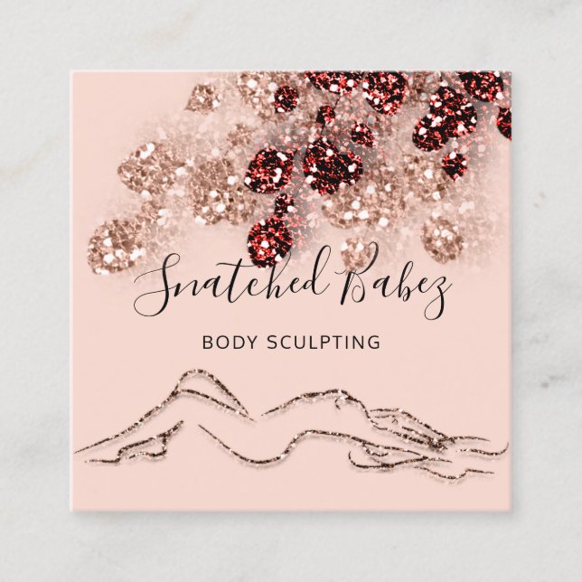 Body-Logo-Massage Skulptur QRCODE-Rose Pulver Quadratische Visitenkarte (Vorderseite)