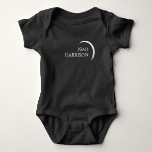 Body Logo Nom, Croissant Minimaliste Élégant Blanc