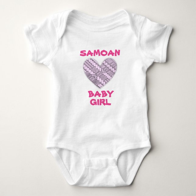 Body Logo rose/blanc pour bébé samoan avec des dessins  (Devant)