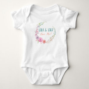 Body Lola et Lolo m'aiment guirlande florale