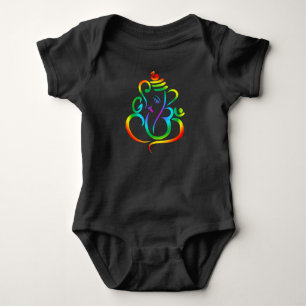 Body Lord Ganesha en couleur sur le noir