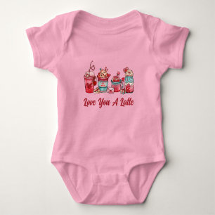 Body Lote You A Latte Ruby Red On Pink Baby Bodysuit