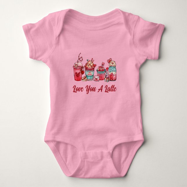 Body Lote You A Latte Ruby Red On Pink Baby Bodysuit (Devant)