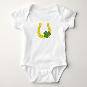 Body Lucky Golden Horseshoe avec Shamrock sur noir