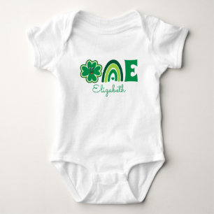 Body Lucky One First Birthday Nom Arc en ciel et Shamro