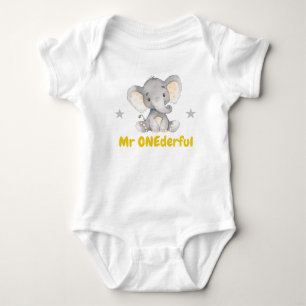 Body M. Onederful 1er Anniversaire Party Boy Elephant