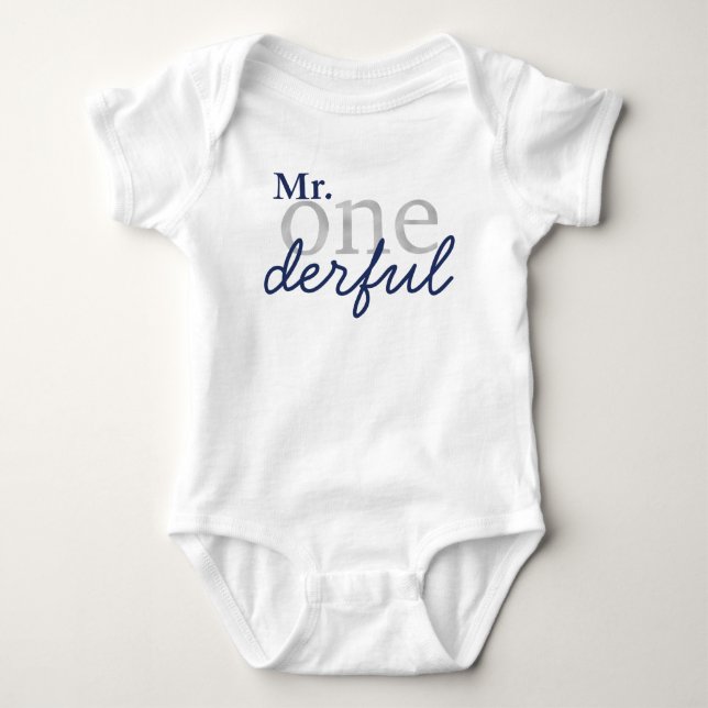 Body M. Onederful Blue et Faux Silver Baby Shirt (Devant)