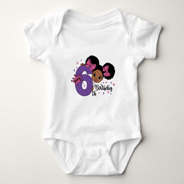 Body Ma 6e fille Anniversaire Afro Hair Parties scintil (Devant)