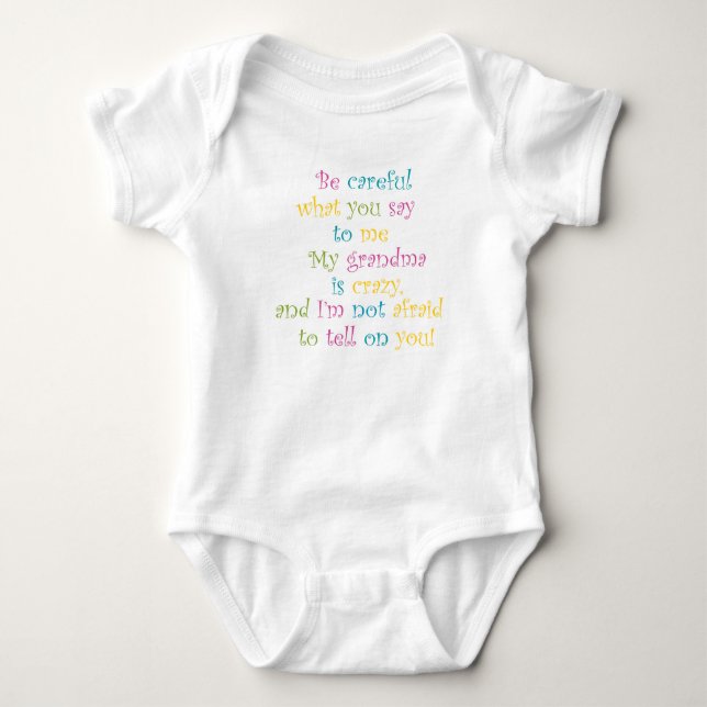 Body "Ma grand-mère est folle" T-shirt bébé (Devant)