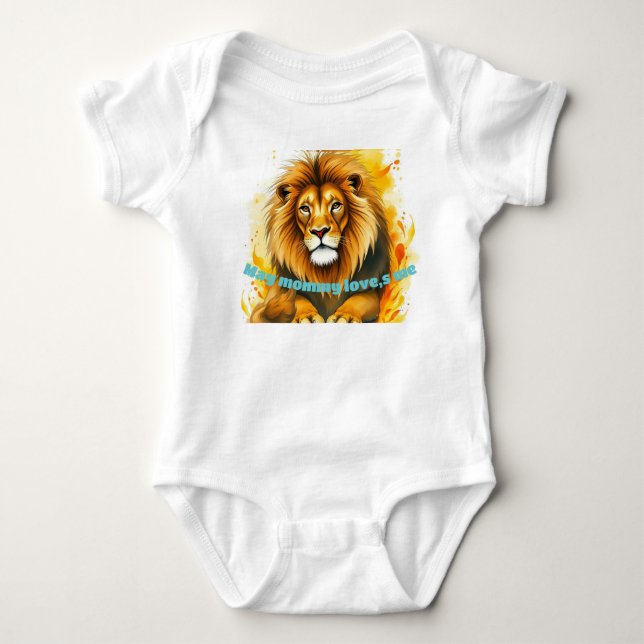 Body Ma maman m'aime | Mignonne Lion Bodysuit bébé (Devant)