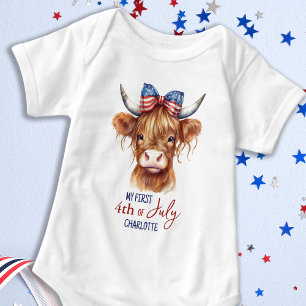 Body Ma première 4 juillet jolie vache patriotique