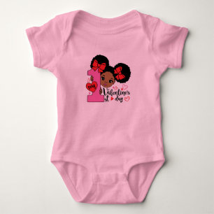 Body Ma première Saint-Valentin de petite fille noire