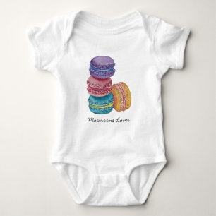 Body Macarons arc-en-ciel mignons en aquarelle 