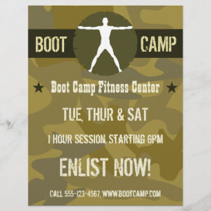 Body Madness Dark Green Camo Boot Camp Flyer