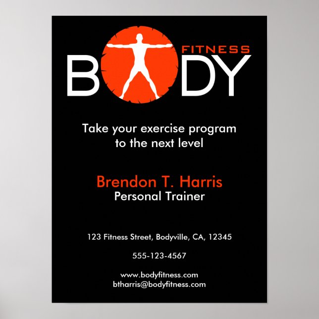 Body Madness Gym Coach Fitness Instructor Posters Poster (Vorne)