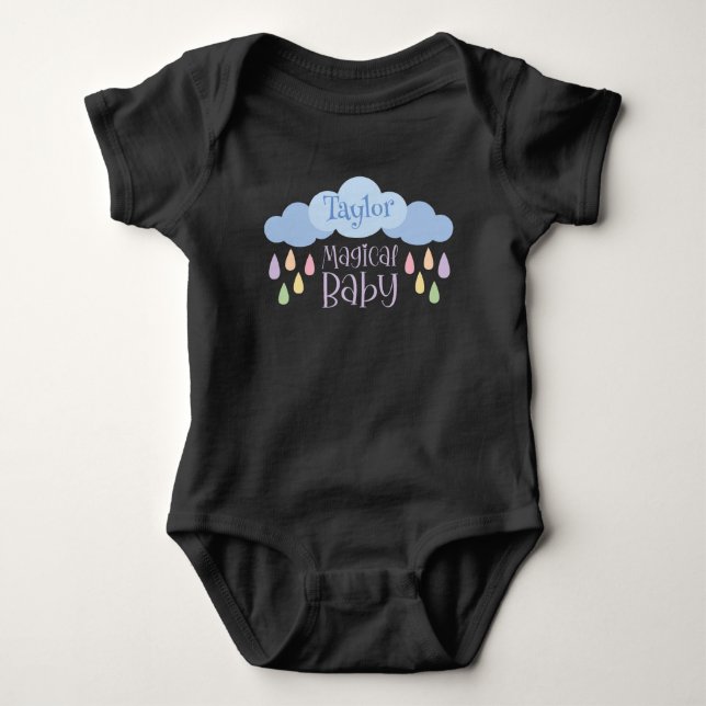 Body Magic Baby Pastel Rain & Cloud Nom personnalisé (Devant)