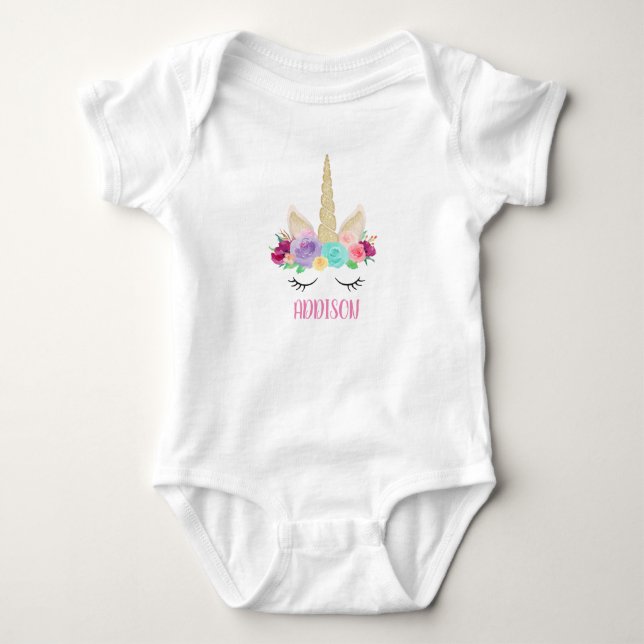 Body Magique Unicorne 1er Birthday Baby Shirt (Devant)