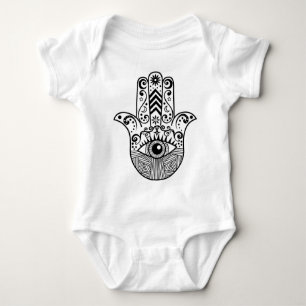 Body Main de Hamsa noire et blanche