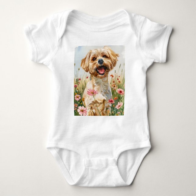 Body Maltese Watercolor Baby Bodysuit (Devant)