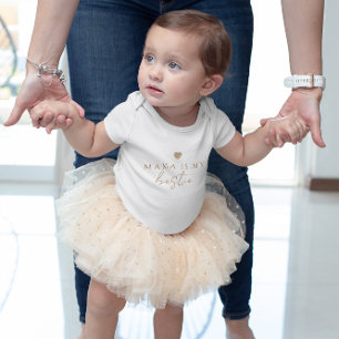 Body Maman est mon Bestie Gold Nouveau Coeur bébé
