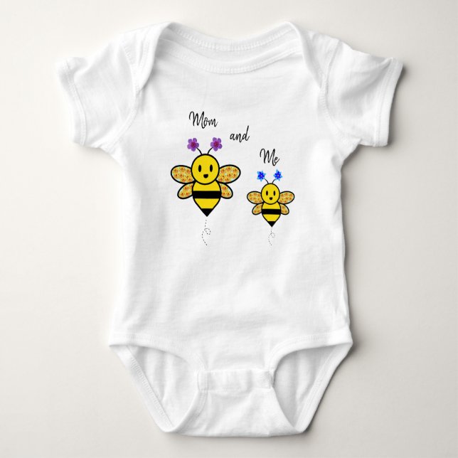 Body Maman et moi Whimsical Floral Bee Baby Bodysuit (Devant)