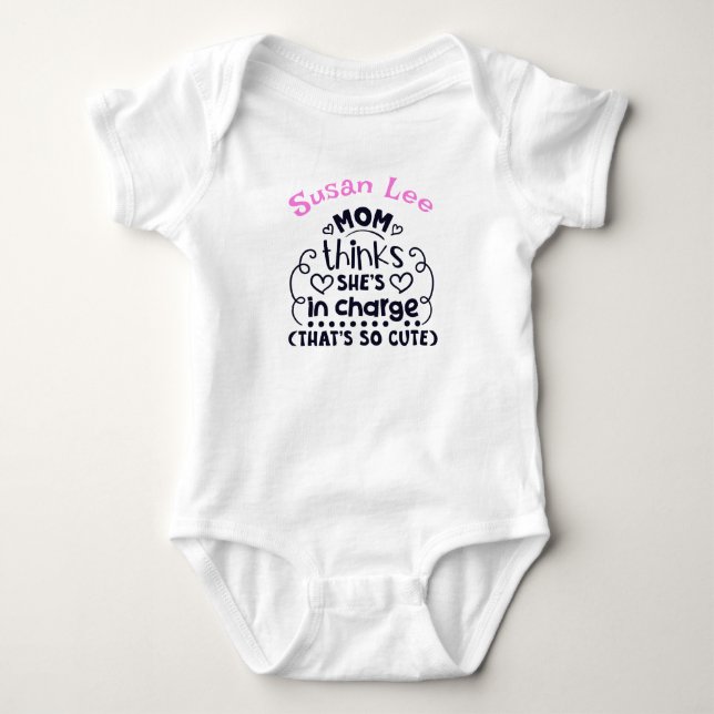 Body Maman Mignonne Pense Rose Et Noir (Devant)