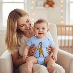 Body manche courte pour bébé Cute Giraffe Artist B