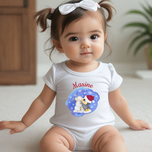 Body Manchot adorable et bonhomme de neige avec nom