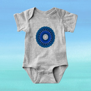 Body Mandala en bleu pour bébés et vêtements pour adult