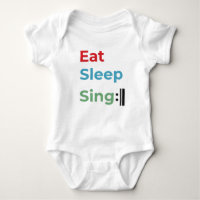Mangez Sleep Chanter Répétez Musique Bodysuit bébé
