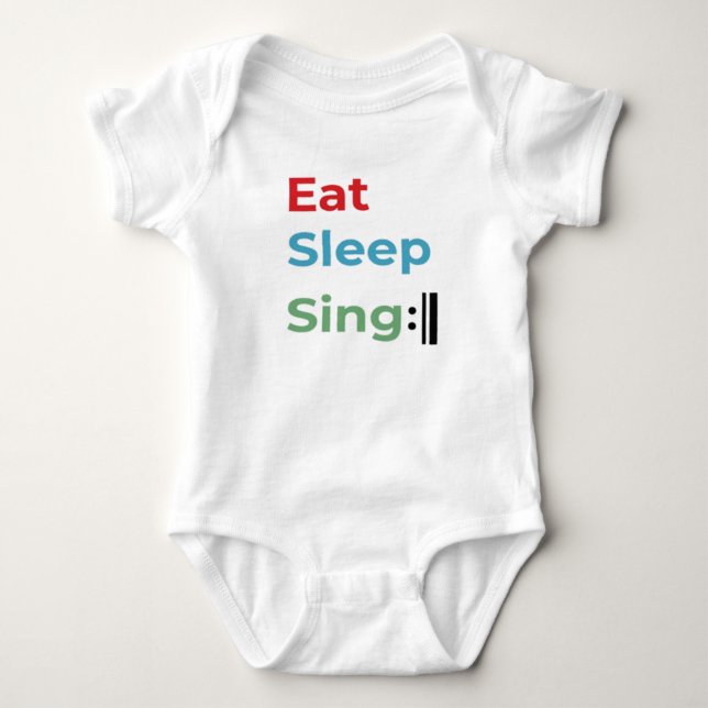 Body Mangez Sleep Chanter Répétez Musique Bodysuit bébé (Devant)