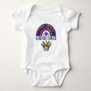 Body Mardi Gras Arc en ciel et Masque Bodysuit bébé