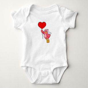 Body Mariée oiseau avec voile et ballon en forme de cœu