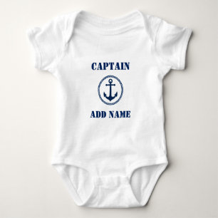 Body Marine moderne Ancre de la mer bleue et nom/rang d