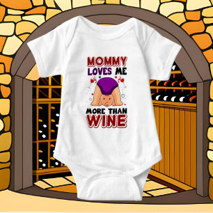 Body marrant bébé maman aime vin mot art unisex