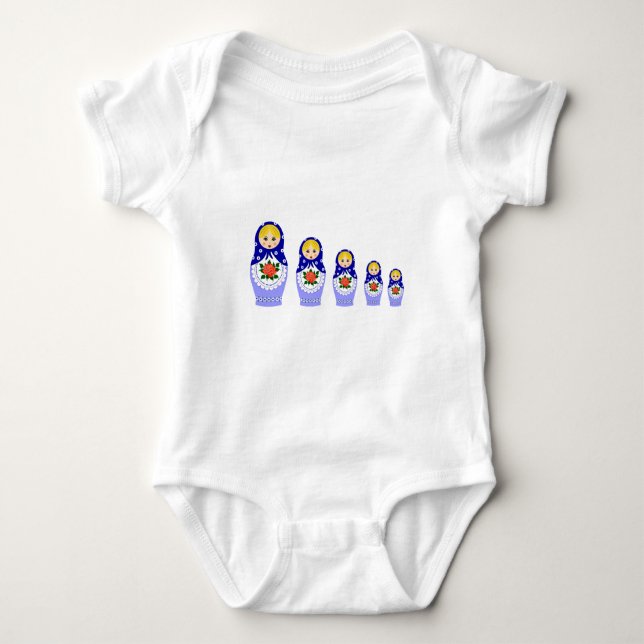 Body Matryoshka bleu russienne niche poupées bébé chemi (Devant)