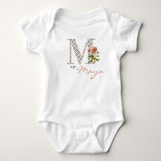 Body Maya Nom Révéler Floral Lettre M Fille Fleur (Devant)