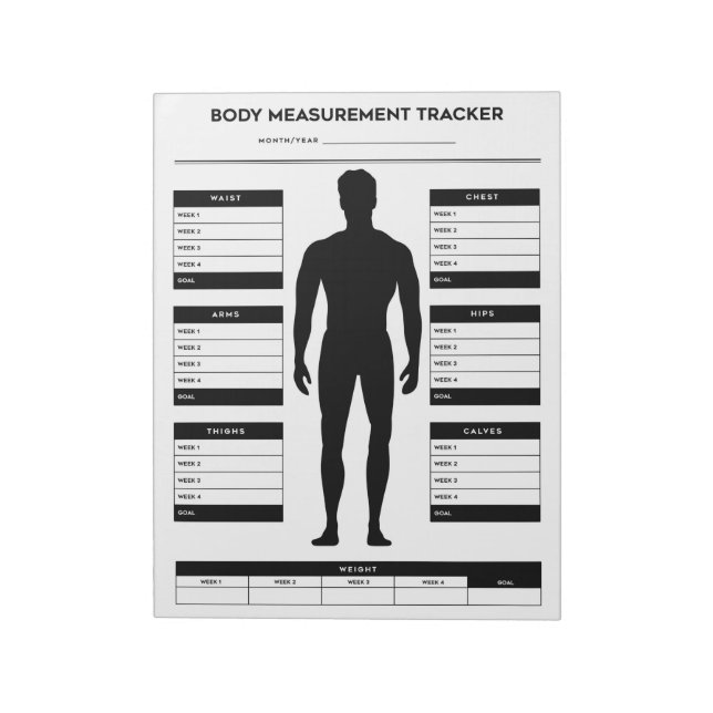 Body Measurement Weight Loss Fitness Tracker Boy Notizblock (Rotiert)