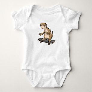 Body Meerkat comme Patineur avec Skateboard