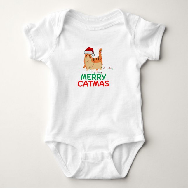 Body Merry Catmas Noël Funny T-shirt (Devant)