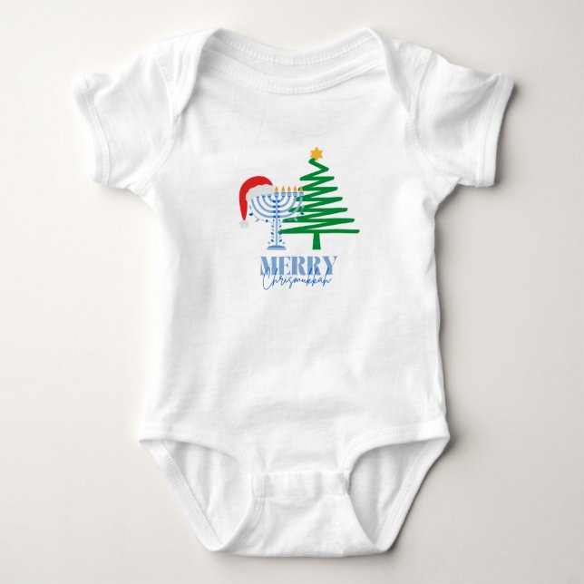 Body Merry Chrismukkah Menorah et Père Noël Baby Bodysu (Devant)