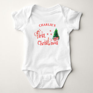 Body Mes premiers cadeaux et arbres de Noël rouges de 