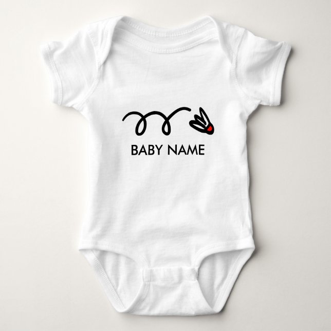 Body Meuble bébé Badminton avec nom personnalisé (Devant)
