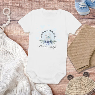 Body Mignon Bienvenue Nouveau Bébé Cœur Bleu Petit Ours