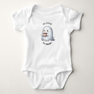 Body Mignon fantôme Kawaii tenant du café Aquarelle 