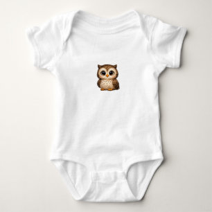 Body Mignon Hibou Fluffy Gros Yeux Dessin Animé Art Num