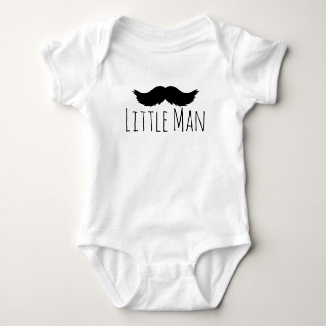 Body mignon hipster moustache petit homme (Devant)