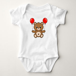 Body Mignon ours en peluche avec ballons rouges adorabl
