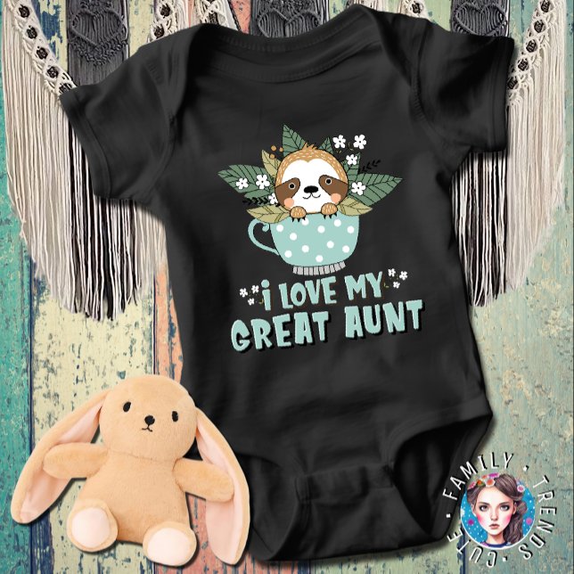 Body Mignon Raton Laveur Floral Kawaii J'aime Ma Grand- (Créateur téléchargé)